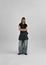 [MADE] Kiku Check Pleated Mini Wrap Skirt