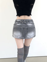 1139. Piercing star denim mini sk