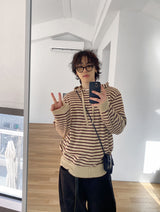 No.1116 Toy stripe hood knit (3color)