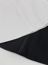 Stitched Cotton Flare Long Skirt