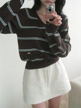 [MADE] Rollipop, striped V-neck knit