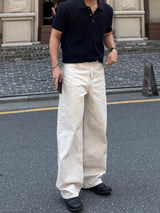 Botton linen collar single knitwear