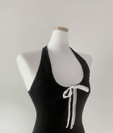 Sidia strap halter top (black)