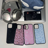 [Magsafe]Leopard Heart glass case / Black