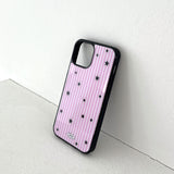 stripe star glossy glass bumper case (pink)