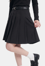 Bianca Pinstripe Belt Skirt