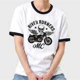 エッセンシャルスタンダード半袖リンガーTシャツ モーターサイクル ホワイト