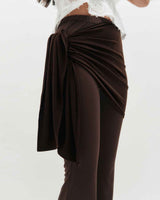 Sheer Layering Pants _ BROWN