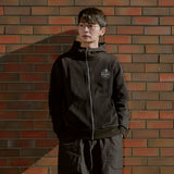 Seoul Skyline Fleece Hoodie Zipup Black
