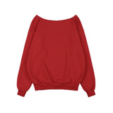 ネックレスワンショルダースウェットシャツ (レッド) F25ZB037