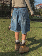アインカットカーゴバーミューダデニムパンツ