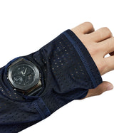 Air Vent Tie-Dye Racing Finger Watch-Hole Hood Sleeve (Blue)