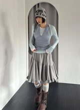 DEAR FRILL MIDI SKIRT