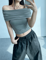 バルーンバンディングロングデニムパンツ💙🖤 - 2 カラーズ