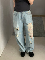 Brandon Distressed Wide-Leg Pants
