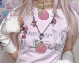 strawberry sparkling keyring