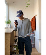 ヘンリーネックレイヤードクロップTシャツ