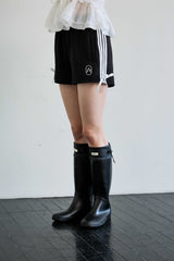 RIBBON JERSEY TRACK MICRO SHORTS / BLACK