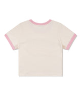 Women's Crop Vintage Mood Ringer Short Sleeve T-Shirt Cream (FCE2TS201W)