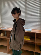 [ユニセックス] フィルタ ウォッシングコットン フードジップアップジャケット