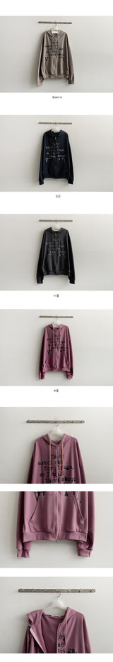 Lard Lettering Boxy Fit Two Way Hooded Zip-Up
