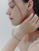 26SS★ [Premium Plating]エッセンス AB（W）ラウンド ベゼル テニス ブレスレット 3.0mm