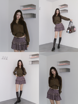 Leopard sweet frill skirt