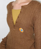 HENLEY BUTTON SLIM KNIT