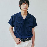 ripstop off duty fatigue shirt navy