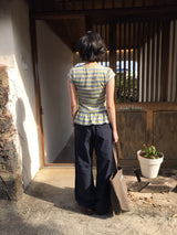 Fore Striped Shirred T-shirt (2color)