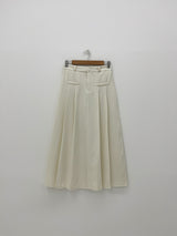 Pleat Twill Long Skirt