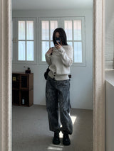 ウィルドハイウエストレオパードワイドロングパンツ (One Color)