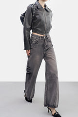 Tenet Crop Leather Jacket