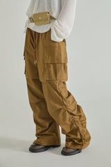 Shirring Line Cotton Cargo Pants
