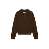 Openwork Collar Wool Knit_Brown