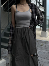 Loose fit see-through check shirt male (2 colors)