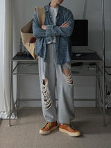 ASCLO Destroyed Sweat Pants (2color)