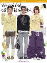 BetweenAnd オータムン レディース ラッフルドットソフトイエロー 長袖 Tシャツ