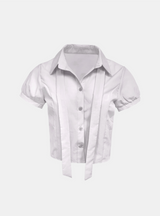 Tailored Ribbon Short Blouse