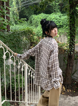 [unisex] Delice Vintage Check Long Sleeve Shirt