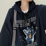 マズキャットプリントオーバーフィットフーディー