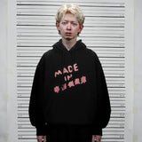 PEANUT STAIN - Fakenut Stain Made In Asterisk Black Oversized Hoodie