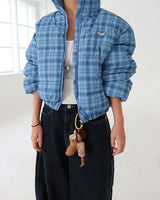Bobby Checkered Cropped Padded Jacket