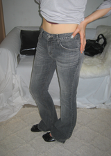 Ink Black Mid-Rise Semi-Bootcut Denim Jeans