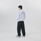 LEATHER APPLIQUE GRAPHIC HOODIE
 - WHITE
M/GREY