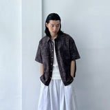 Textured Plaid Boxy Shirt