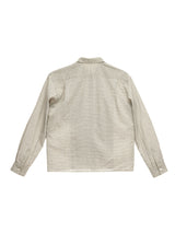 6CRAYON Retro Off-White Plaid Cotton Peplum Blouse