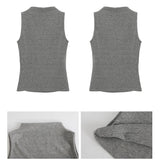 リップネックレイヤードロングスリーブチェックTシャツ