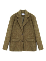 Olive Mo'Hair Boxy Fit Warm Jacket