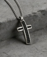 NN-101 Black Line Cross Necklace